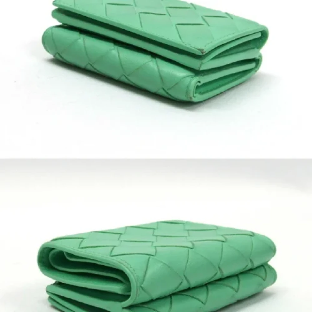 Bottega Veneta Vintage Pre-owned Leather wallets Green Dames
