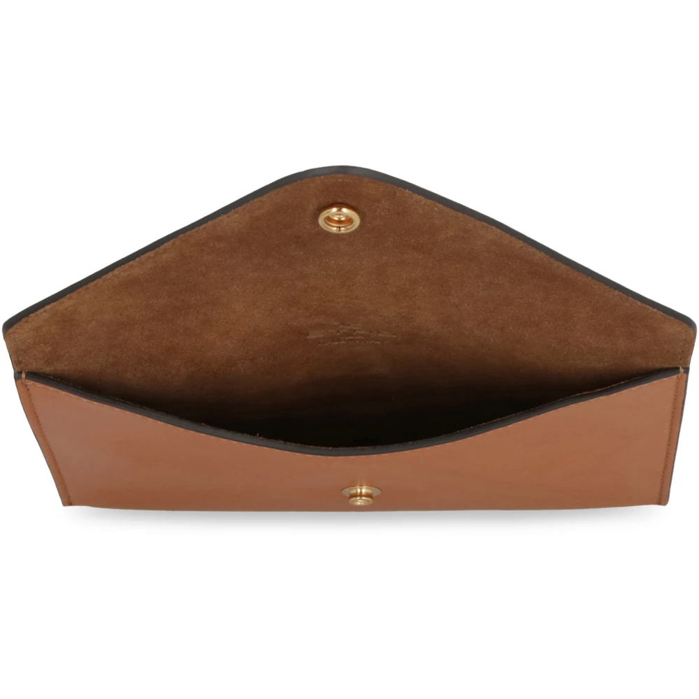 ETRO Platte leren etui met Pegaso-detail Brown Dames