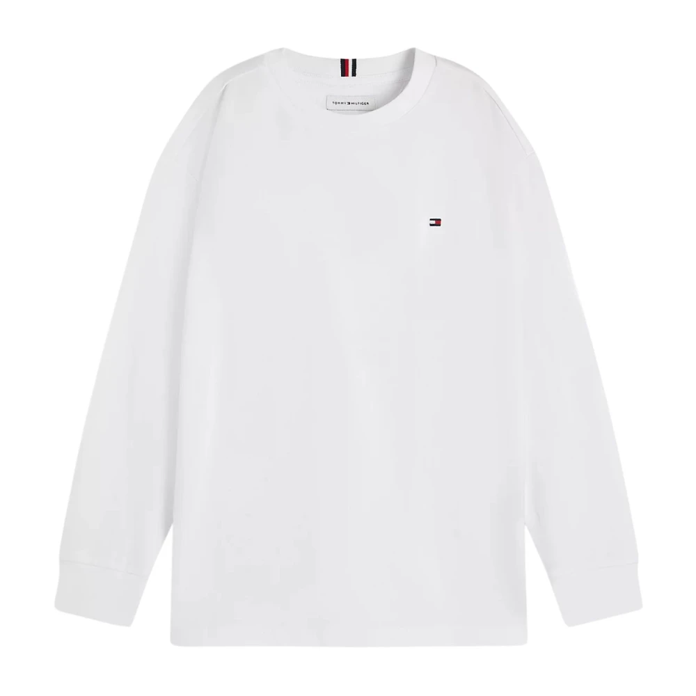 Tommy Hilfiger , Kids Knitwear, Male, White, 3 Y | 98 Cm, Essential Flag Embroidery Long Sleeve T-Shirt - Image 2
