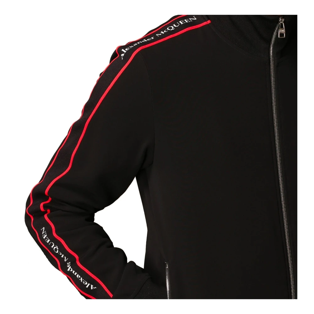 alexander mcqueen Logo Sweatshirt met Zijdetail Black Heren