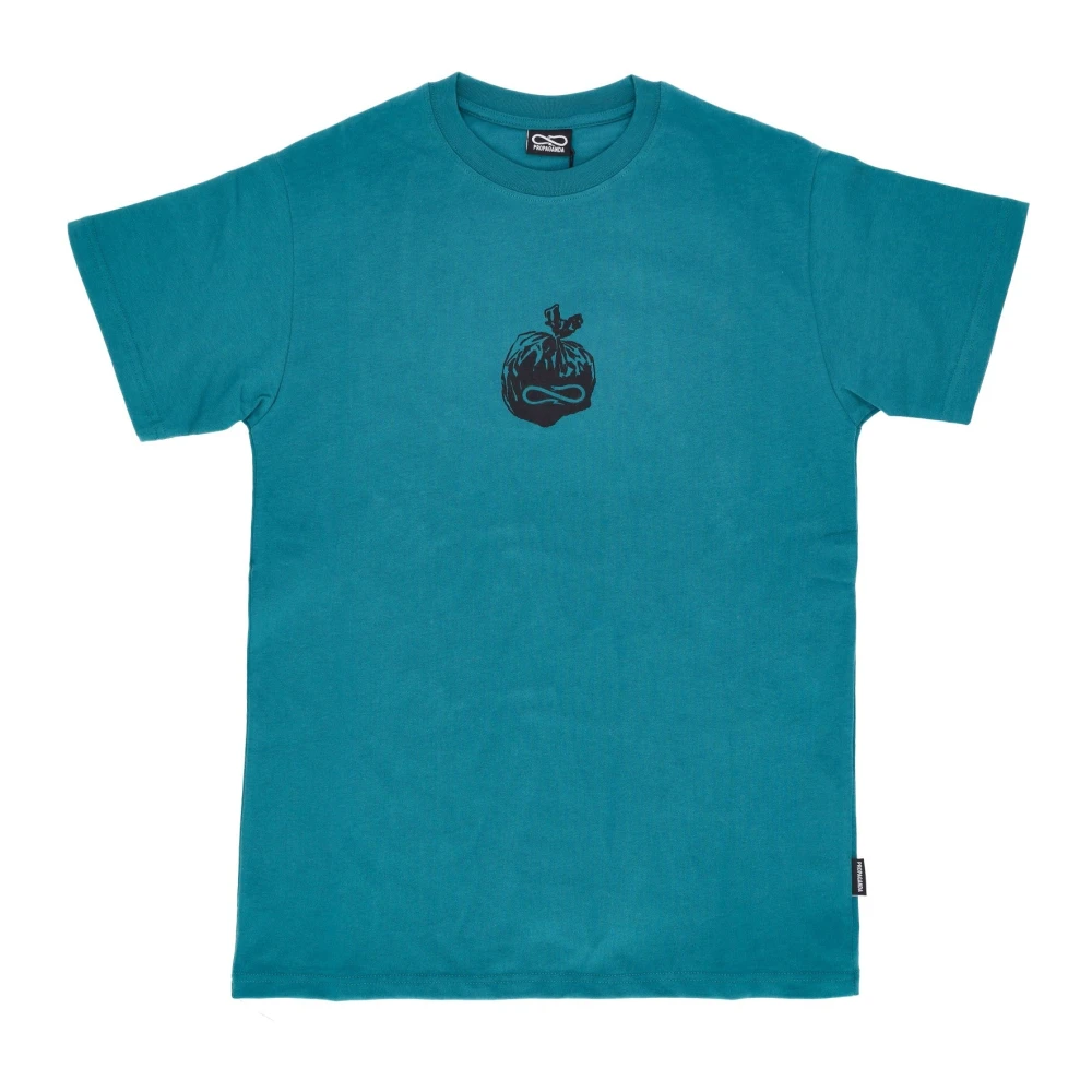 Propaganda Petrol Heren Tee met Oversize Print Blue Heren