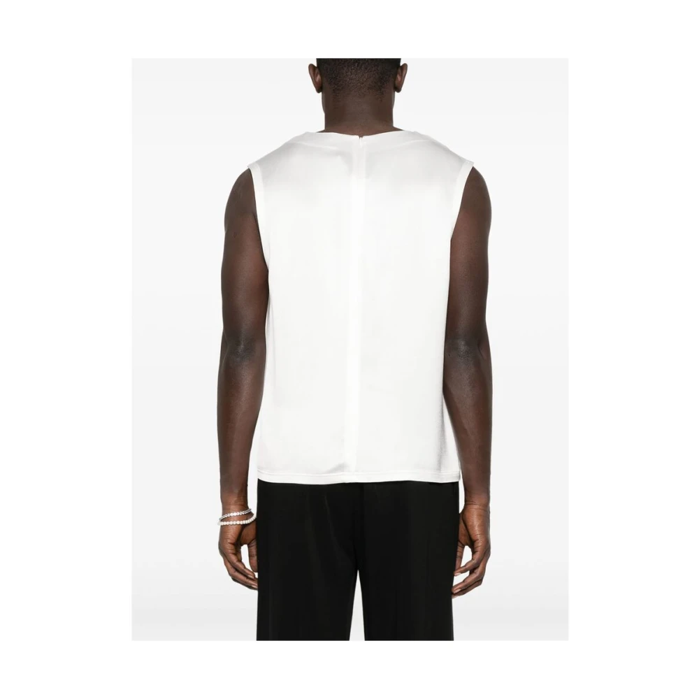 Balmain Witte Gelaagde Trui met Logopatch White Heren