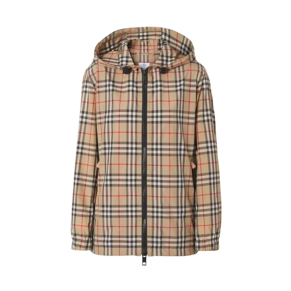 Burberry Vintage Check Hoodie Jas Beige Dames