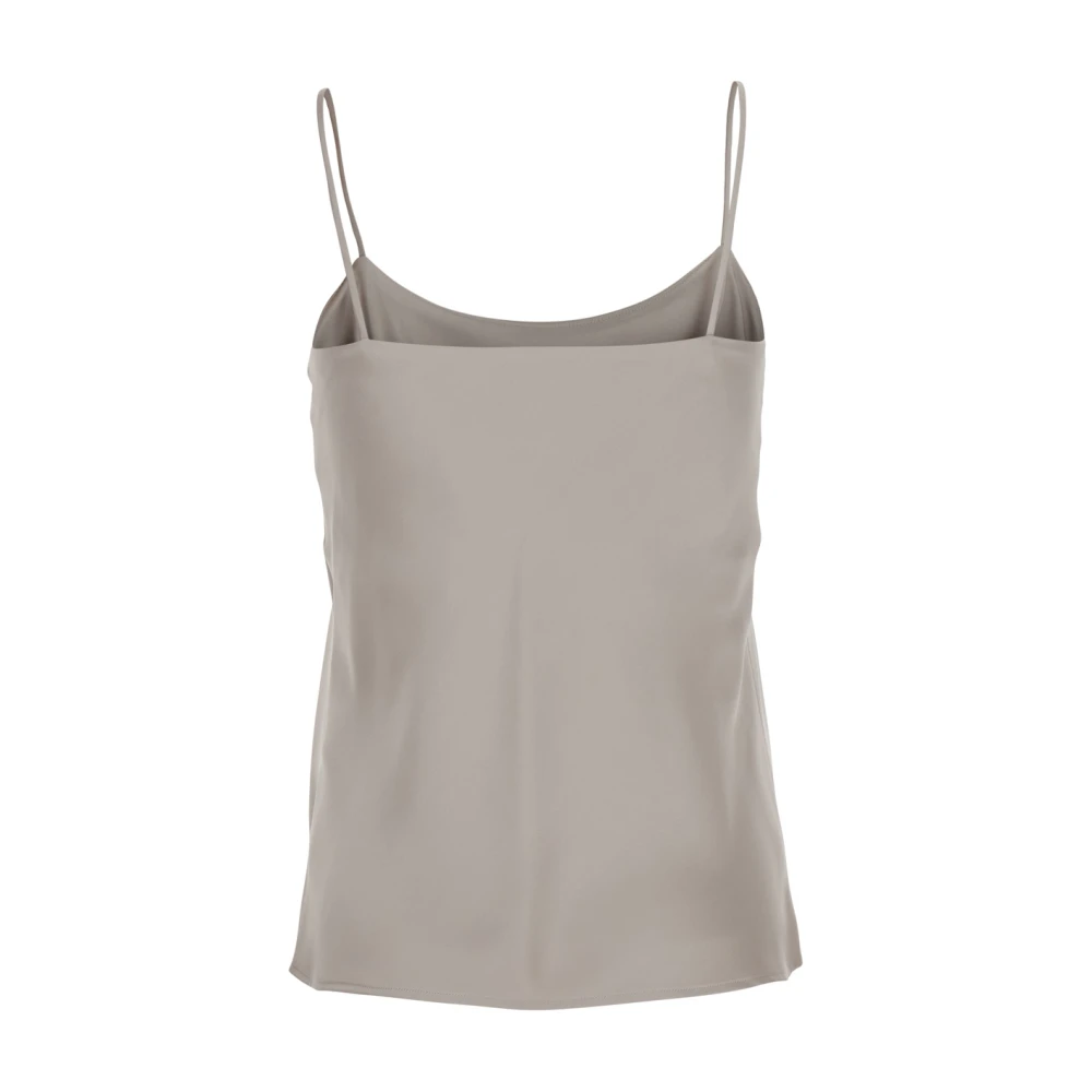 Herno Satijnen Top met Spaghettibandjes Beige Dames
