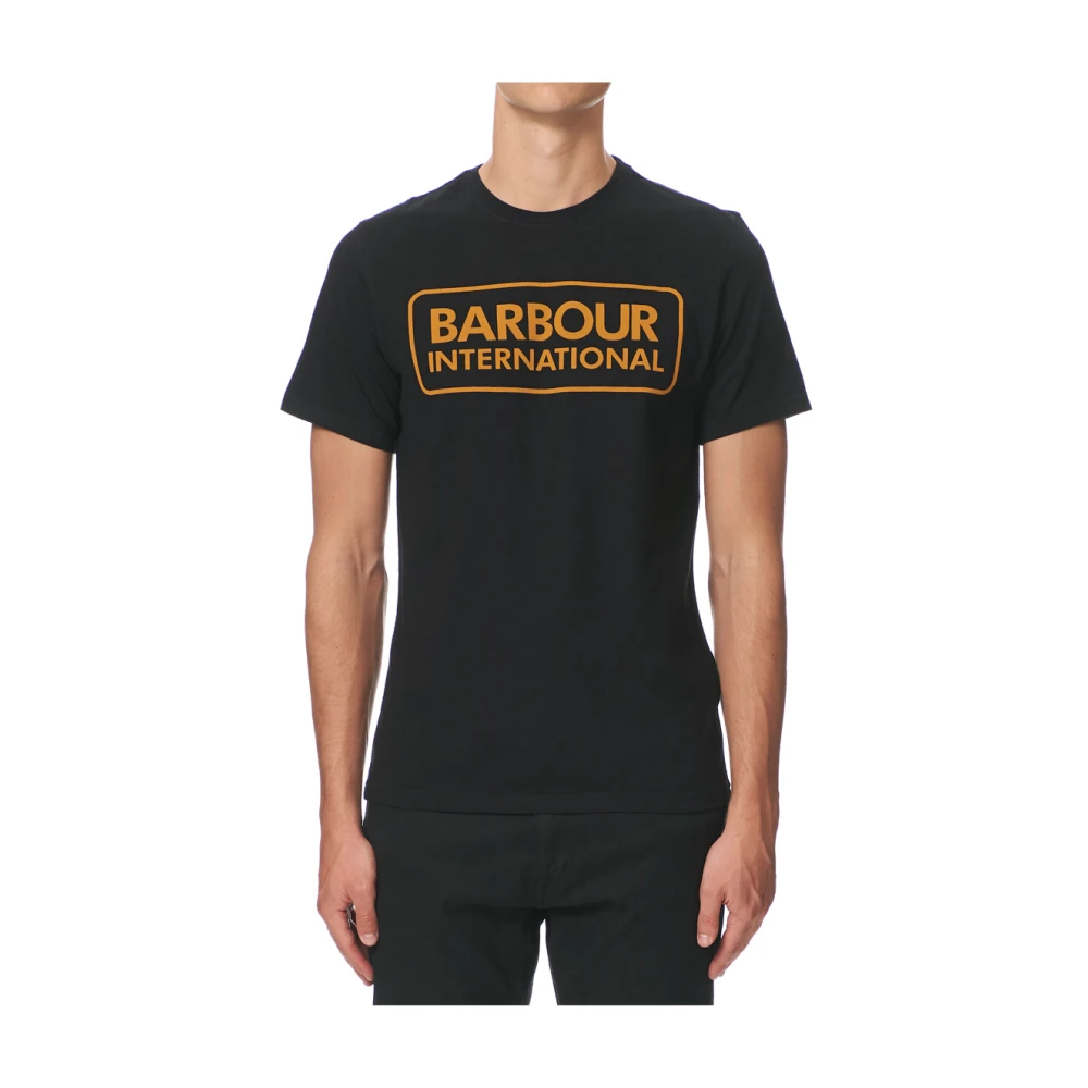 Barbour Essentiële Grote Logo Motor T-Shirt Black Heren