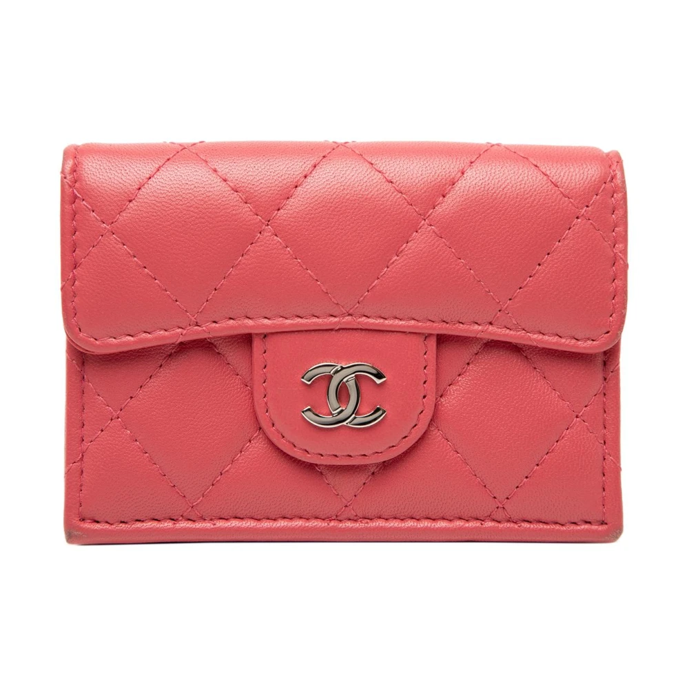 Chanel Vintage Women's Pink Pre-Owned Quilted Leather Wallet