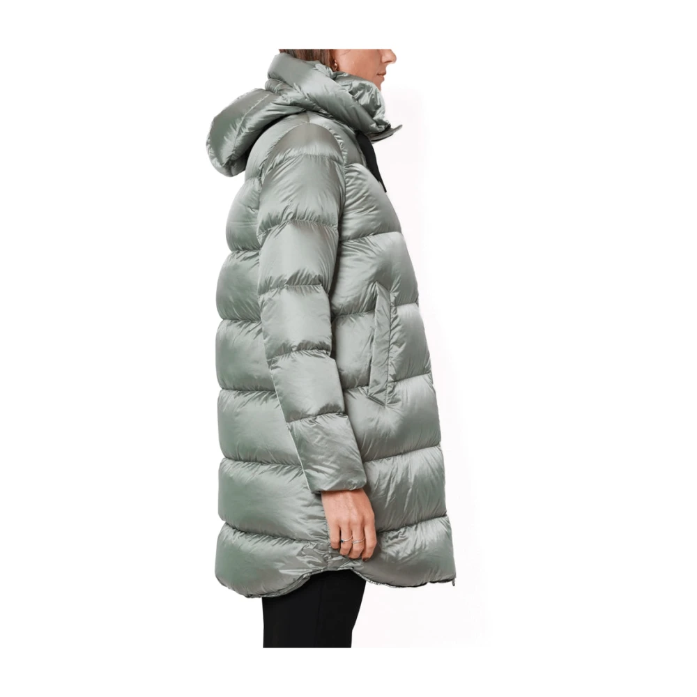 BomBoogie Lange Winterjas met Omslagkraag Green Dames