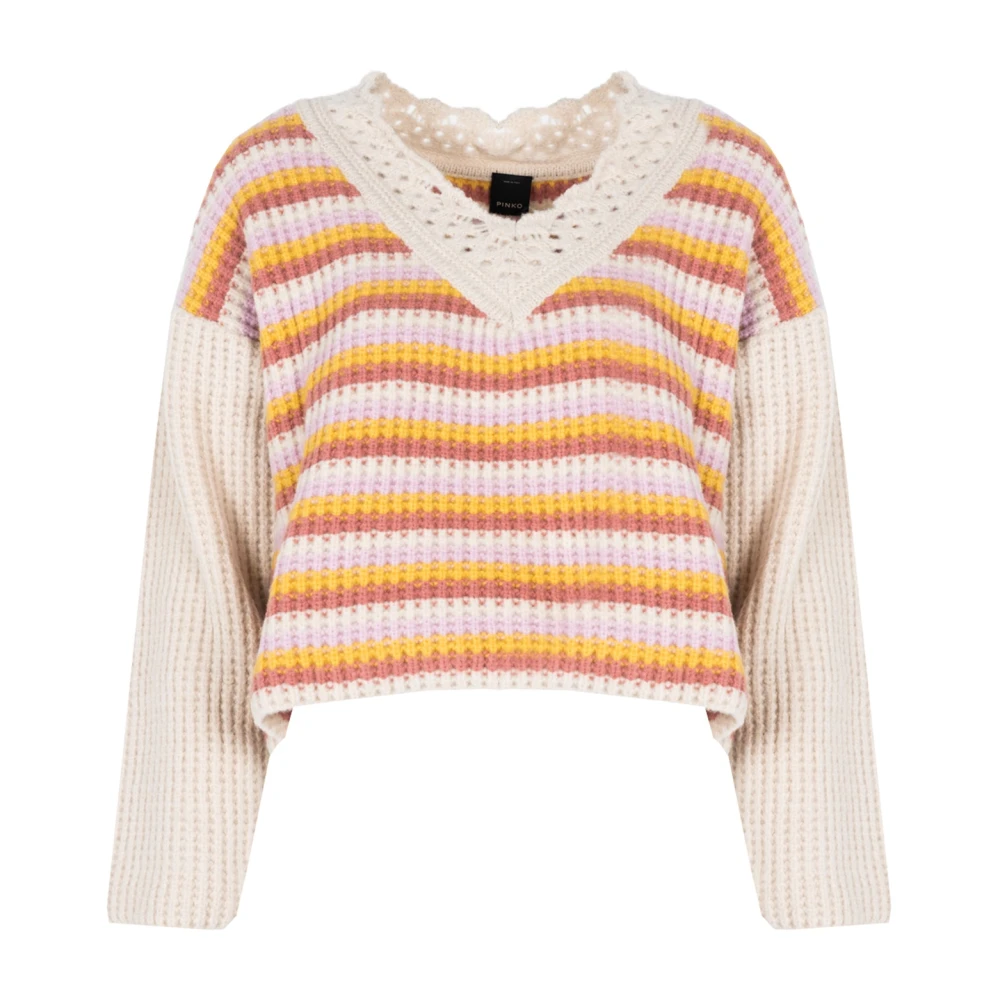 Pinko Kleurrijke Kant Stijl Trui Multicolor Dames