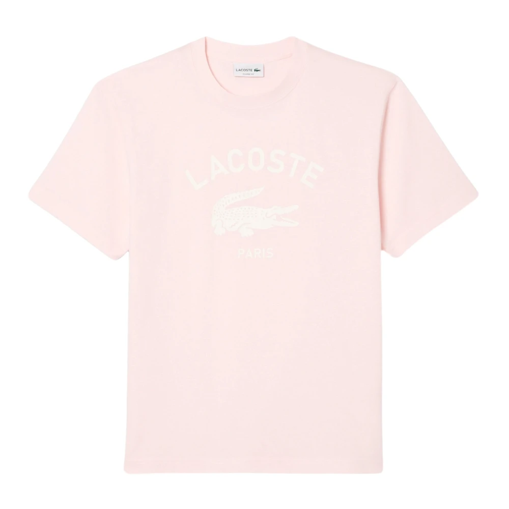 Lacoste Roze Krokodil Print T-shirt Pink Heren