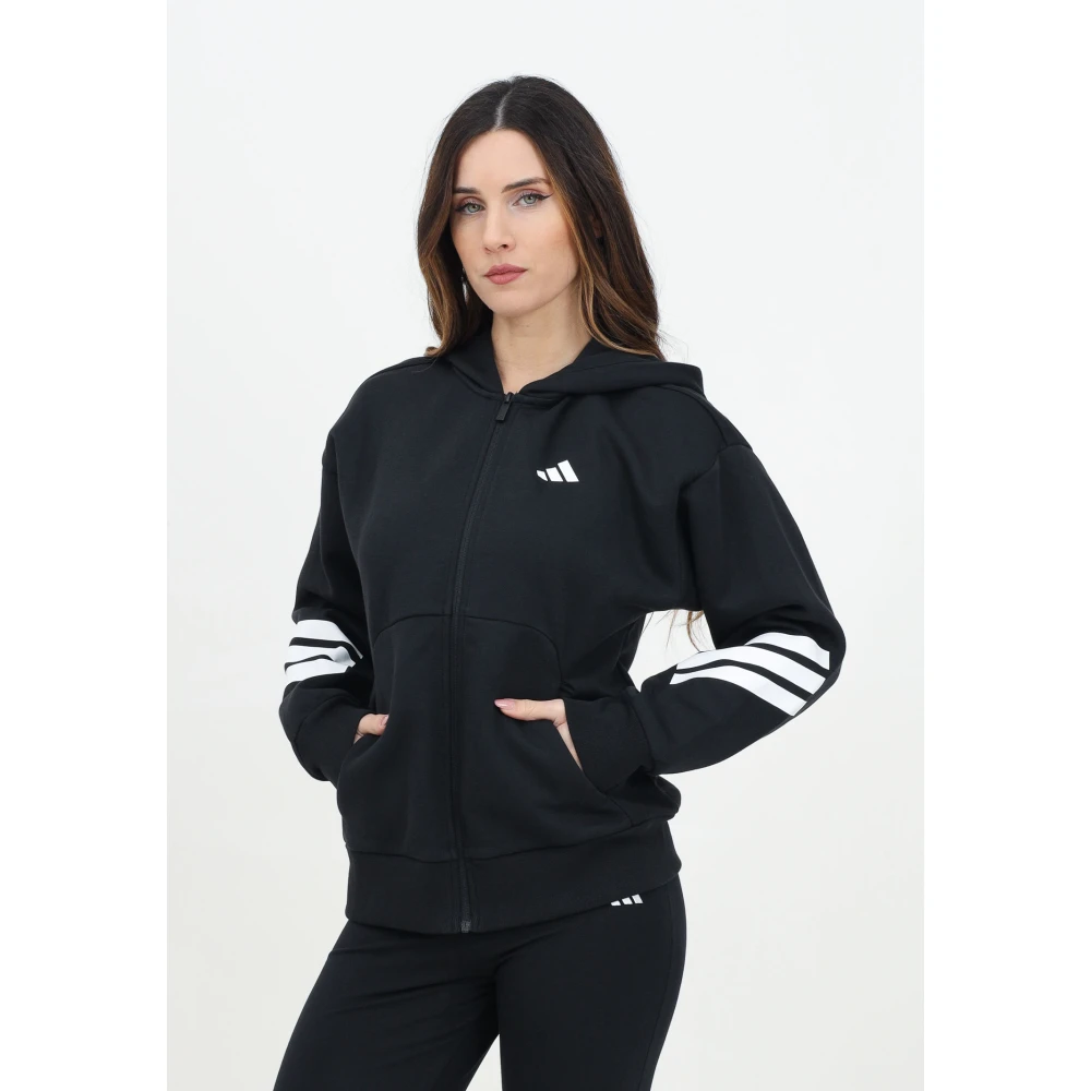 Adidas Zwarte Zip Hoodie Future Icons 3-Stripes Black Dames