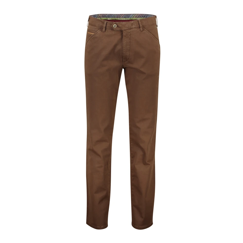 Meyer Bruine Katoenen Broek Brown Heren