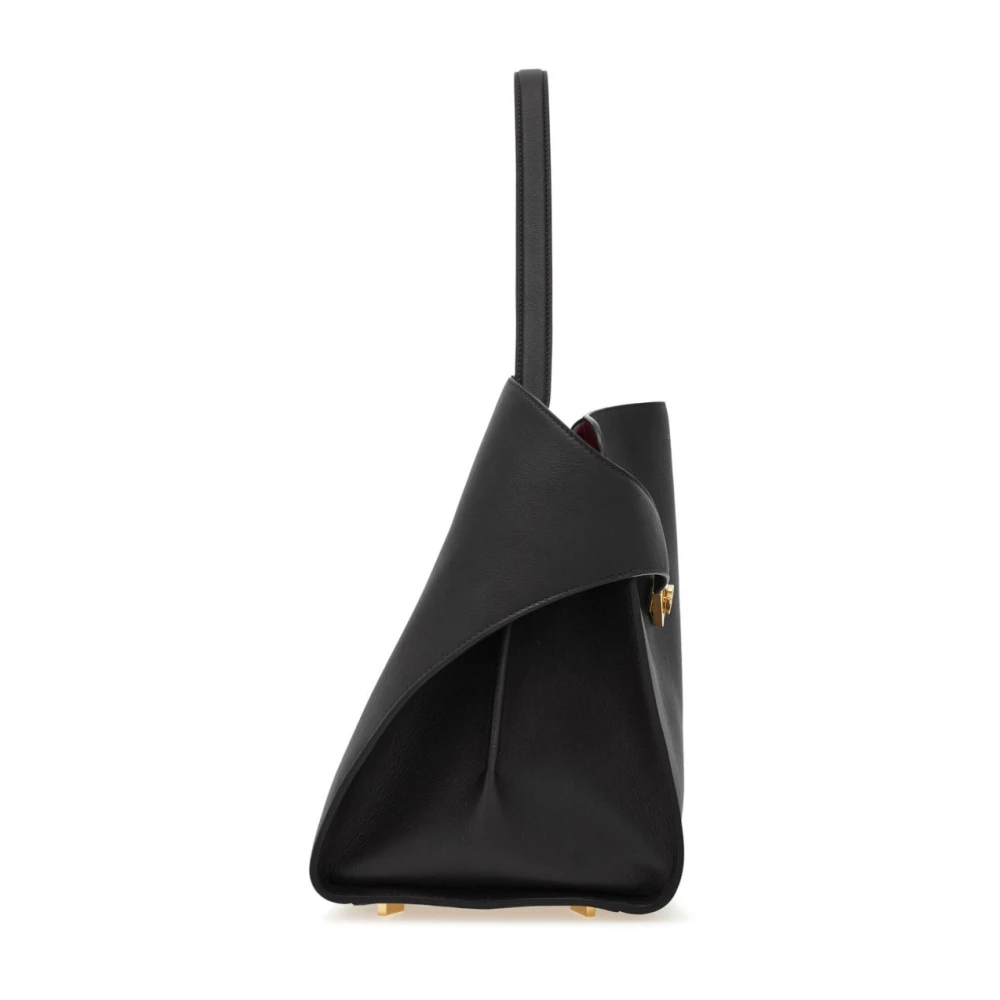 Salvatore Ferragamo Zwarte leren schoudertas Gancini Black Dames