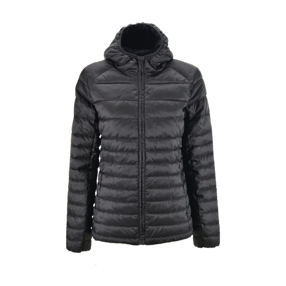 Ciesse Piumini Korte Gewatteerde Hoodiejas Flora Black Dames