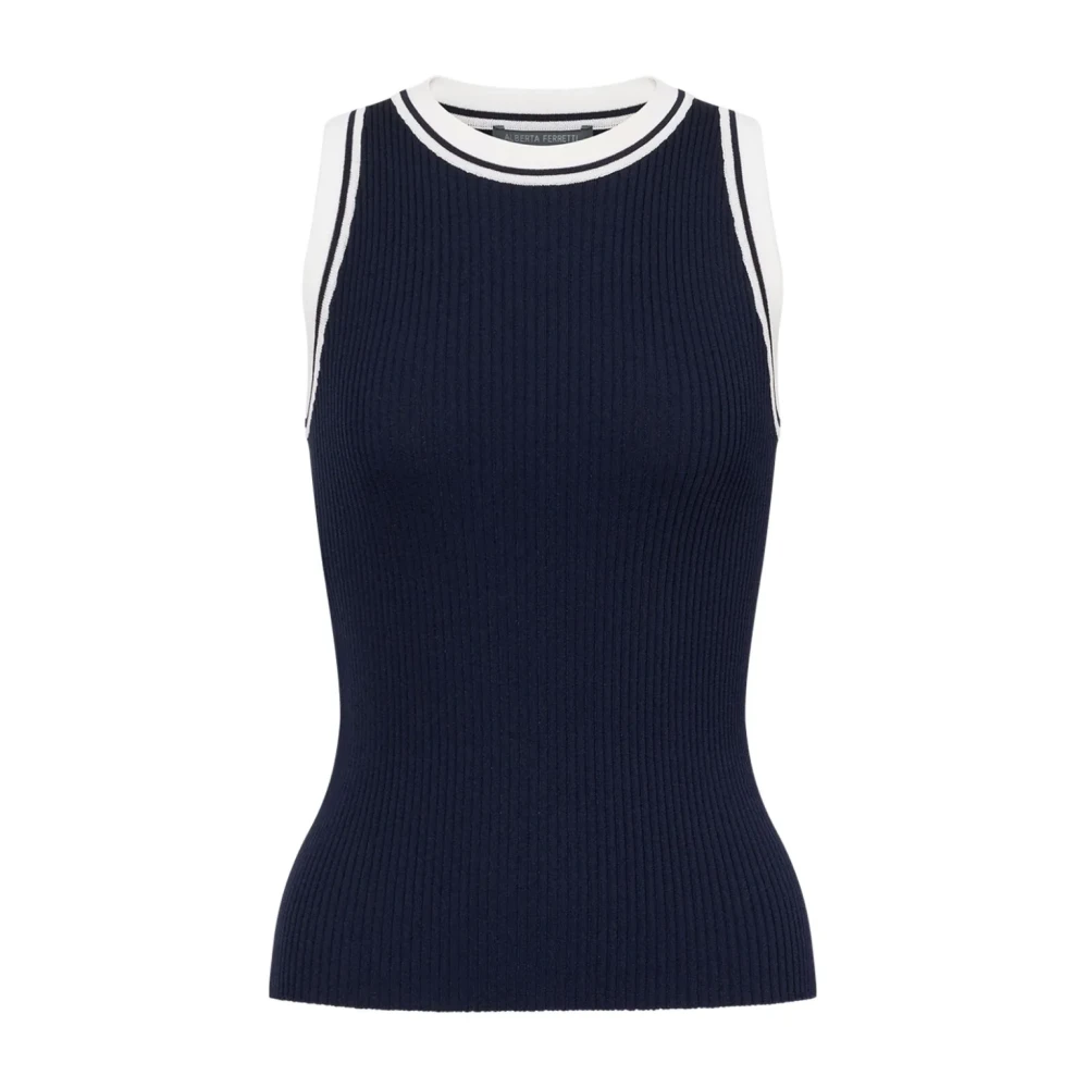 Alberta Ferretti Women's Blue Sleeveless Tops, 2XL, Top