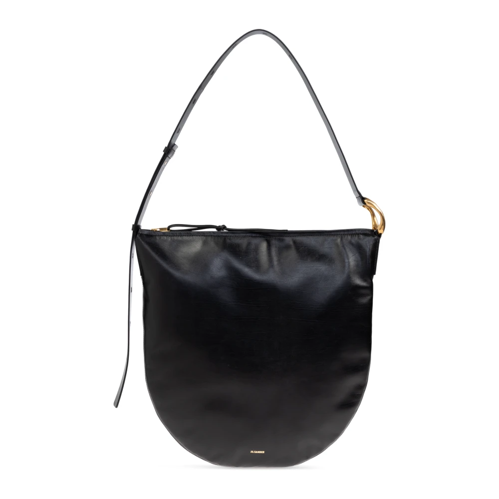 Jil Sander Schoudertas Moon Medium Black Dames