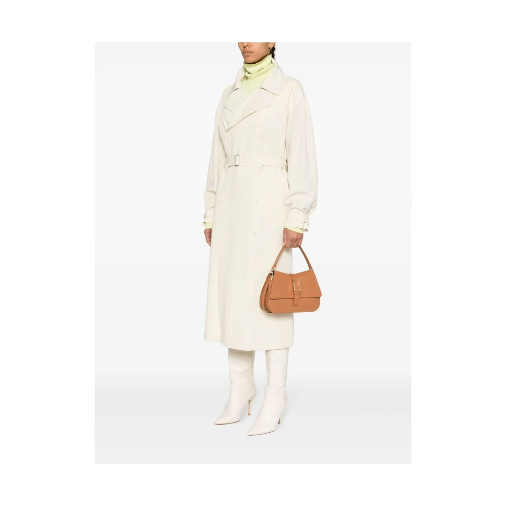 Furla Lichtbruine leren schoudertas met booglogo Brown Dames