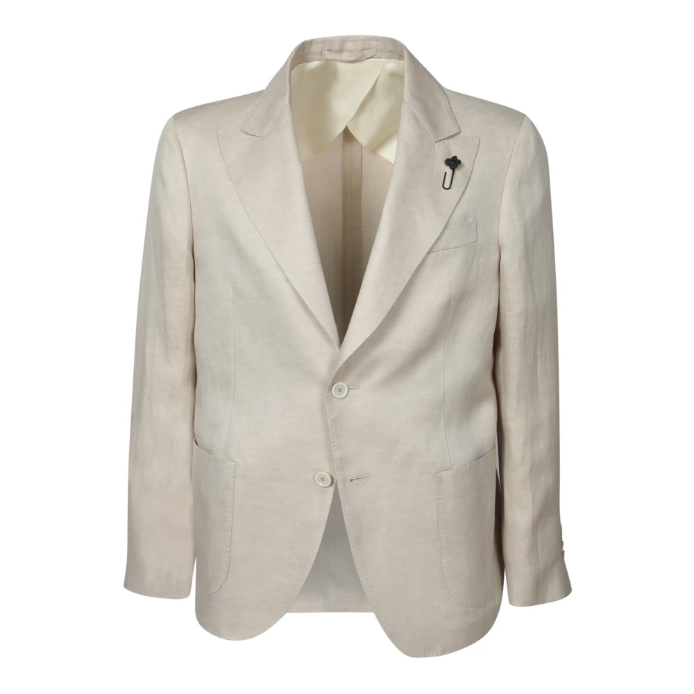 Lardini Beige Blazer Klassiek Elegant Zakken Statement Beige Heren