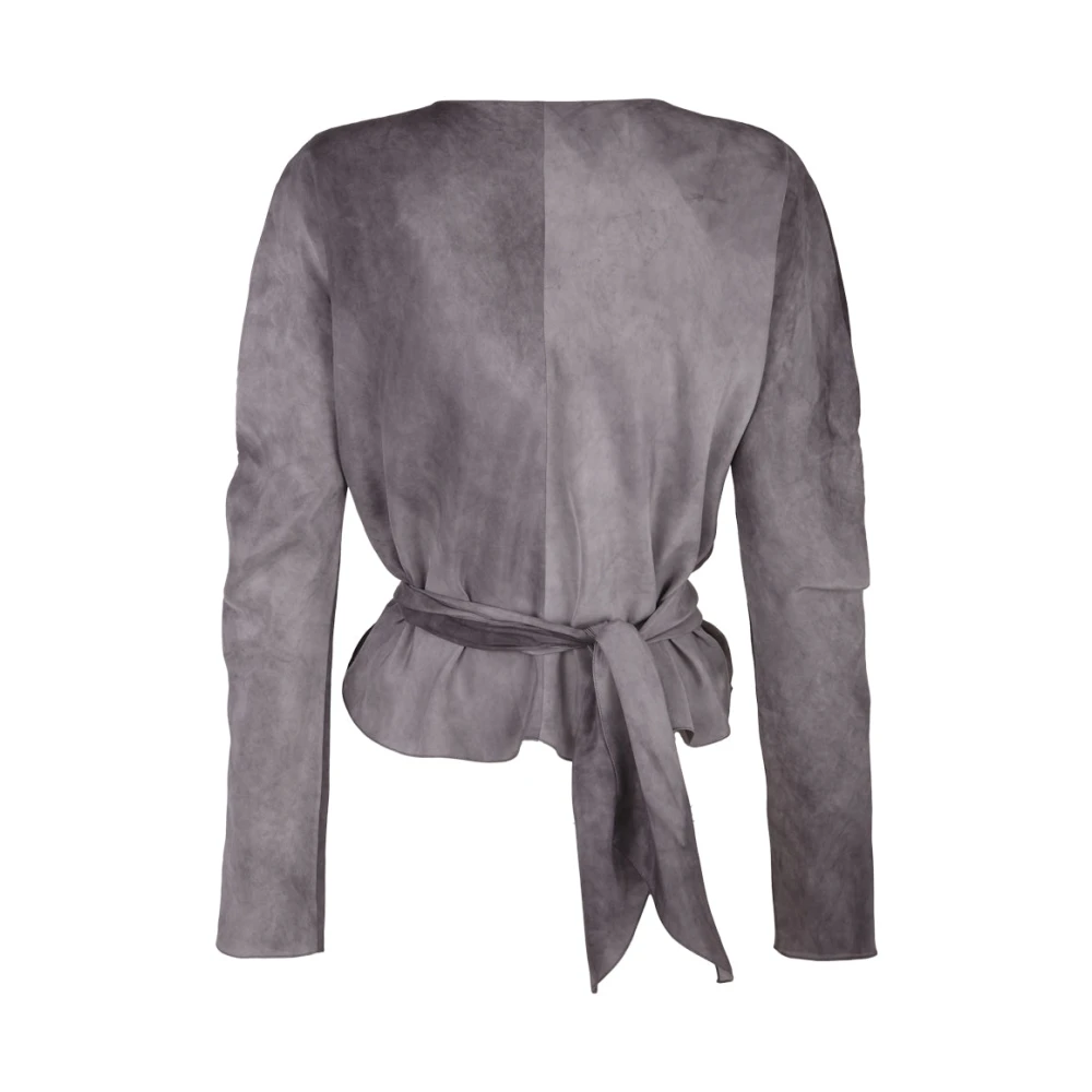 Cortana Lila Zijden Habotai Top Gray Dames