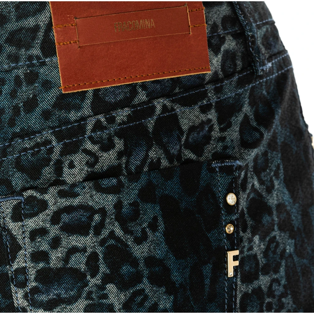 Fracomina Hoge taille skinny animalier jeans Blue Dames