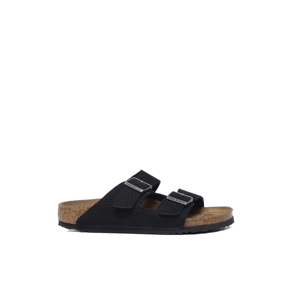Birkenstock Men's Black Suede Leather Sandals - Sliders - 11 Uk - Shoes