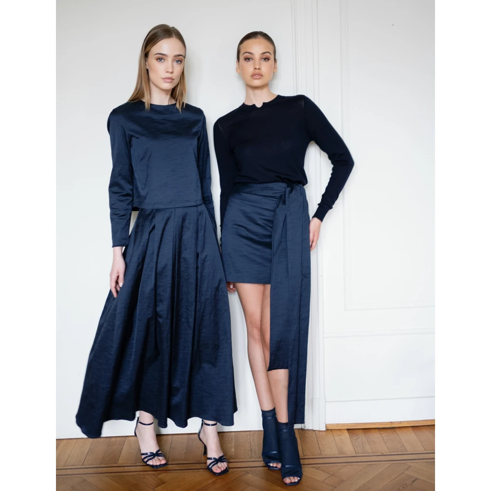 March23 Moulante Top à Manches Longues en Tricot Blue Dames