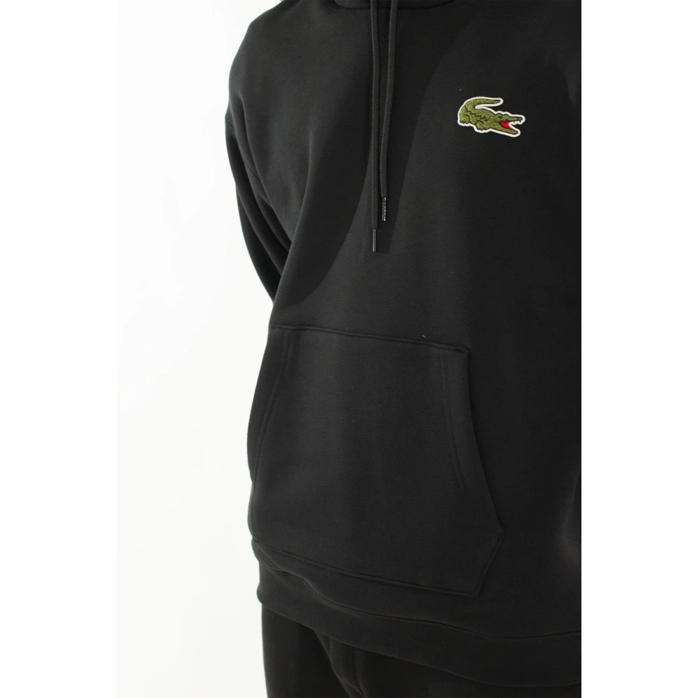 Lacoste Gezellige Croc Fleece Hoodie Black Heren