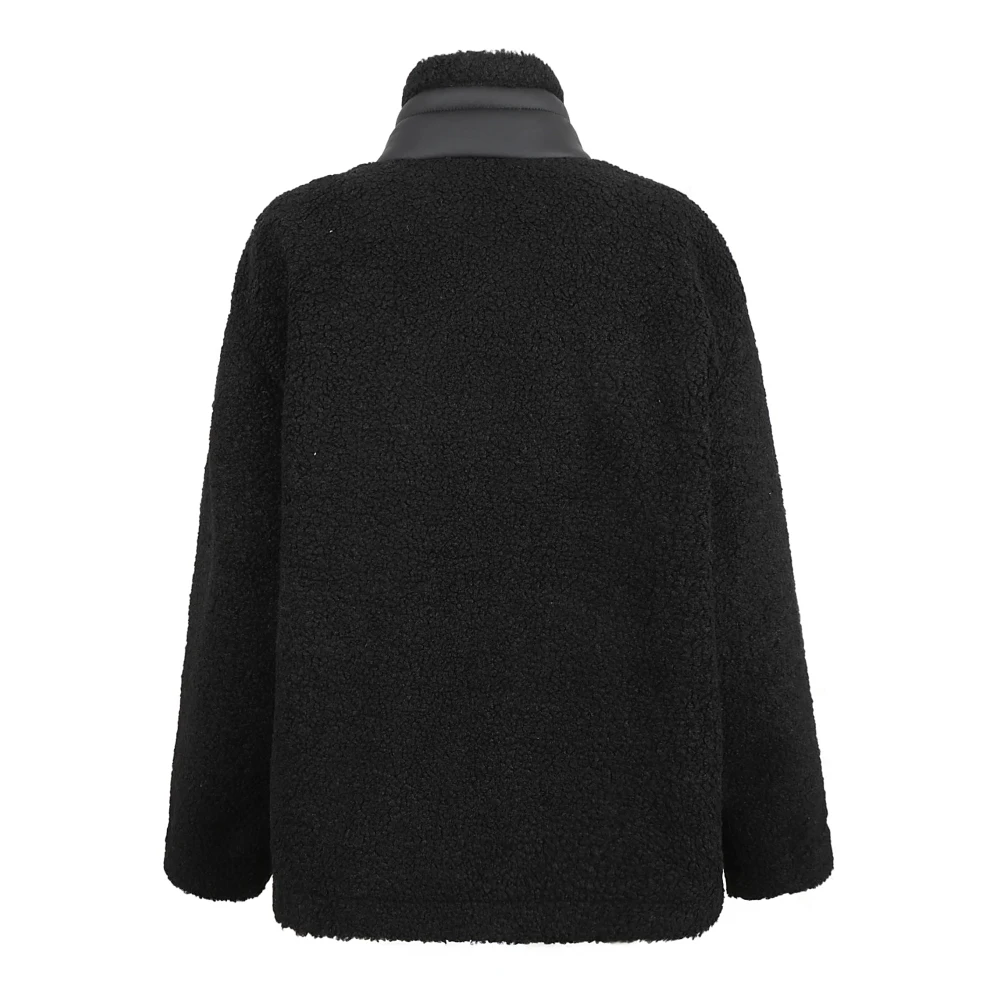 Moschino Zwarte Lange Jas Capospalla Black Dames