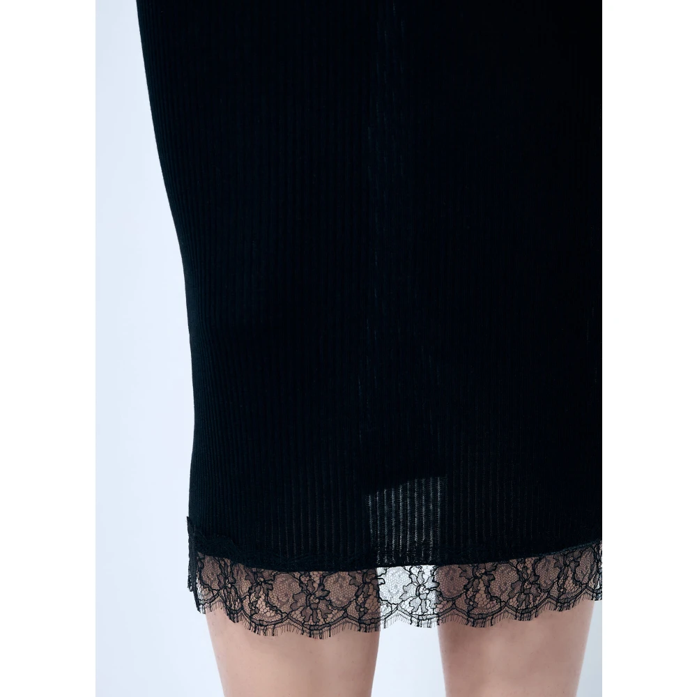 The Row Zijde Blend Kant Rok Black Dames