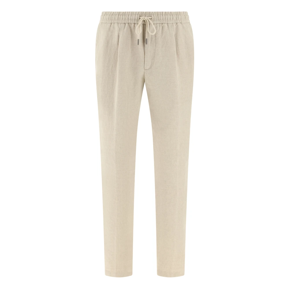 Boggi Milano Mannelijk Beige Broeken Heren, 2XL, Linnen, City Linen Broeken