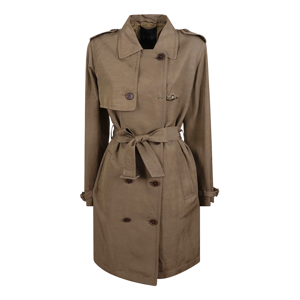 Fay Waterafstotende Tabak Trenchcoat Brown Dames