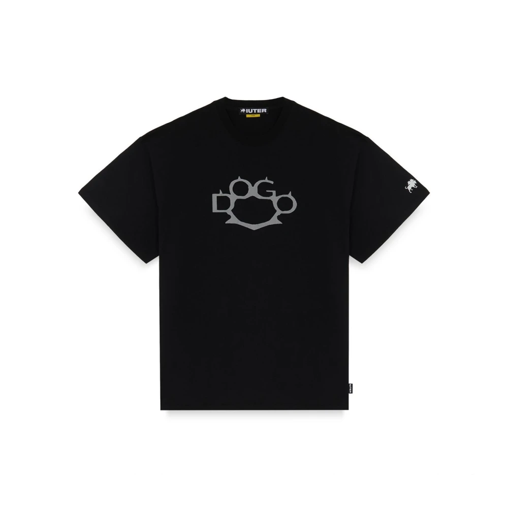 Iuter Zwarte Logo Tee voor Mannen Black Heren
