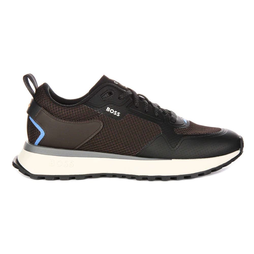 Hugo Men's Brown Sneakers, 10 Uk, Modern Mesh Trainers In /Black
