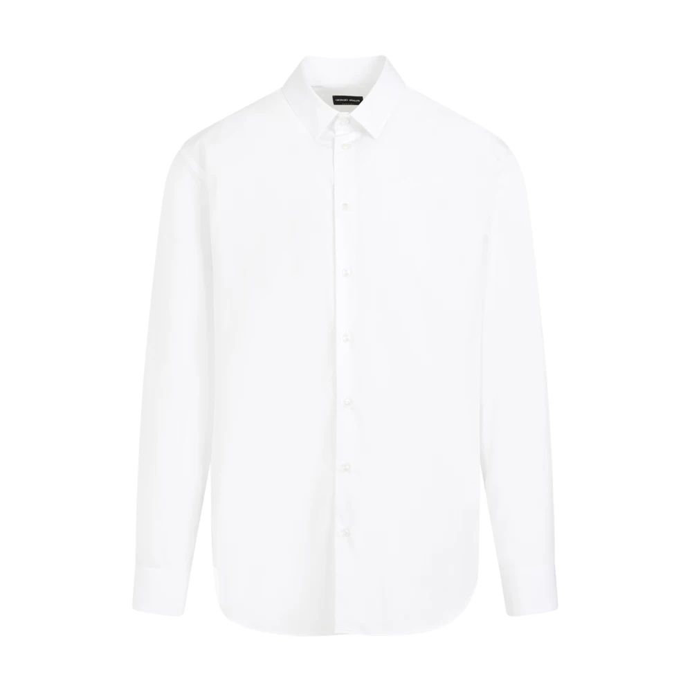 Giorgio Armani Witte Katoenen Overhemd Klassieke Stijl White Heren