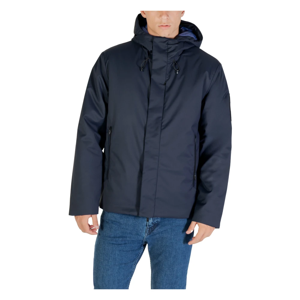 Emporio Armani Ea7 Men's Blue Winter Jackets, Xl, Modern Caban Coat With Adjustable Hood