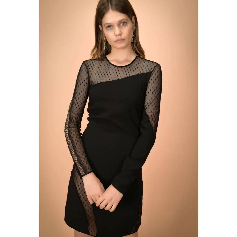 pinko Poly Crepe Jurk Black Dames