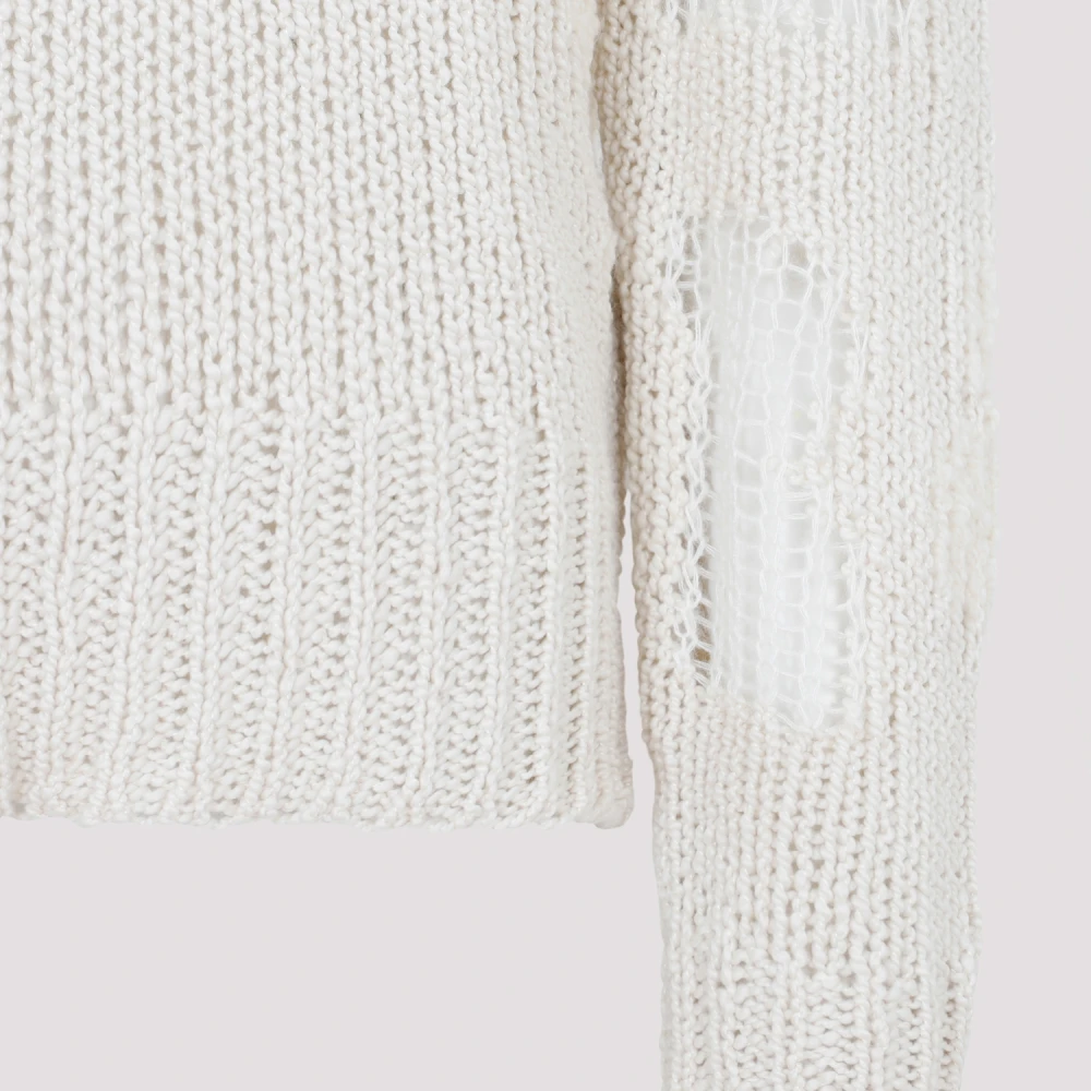 Chloé Witte Wollen Blend Sweater Distressed White Dames