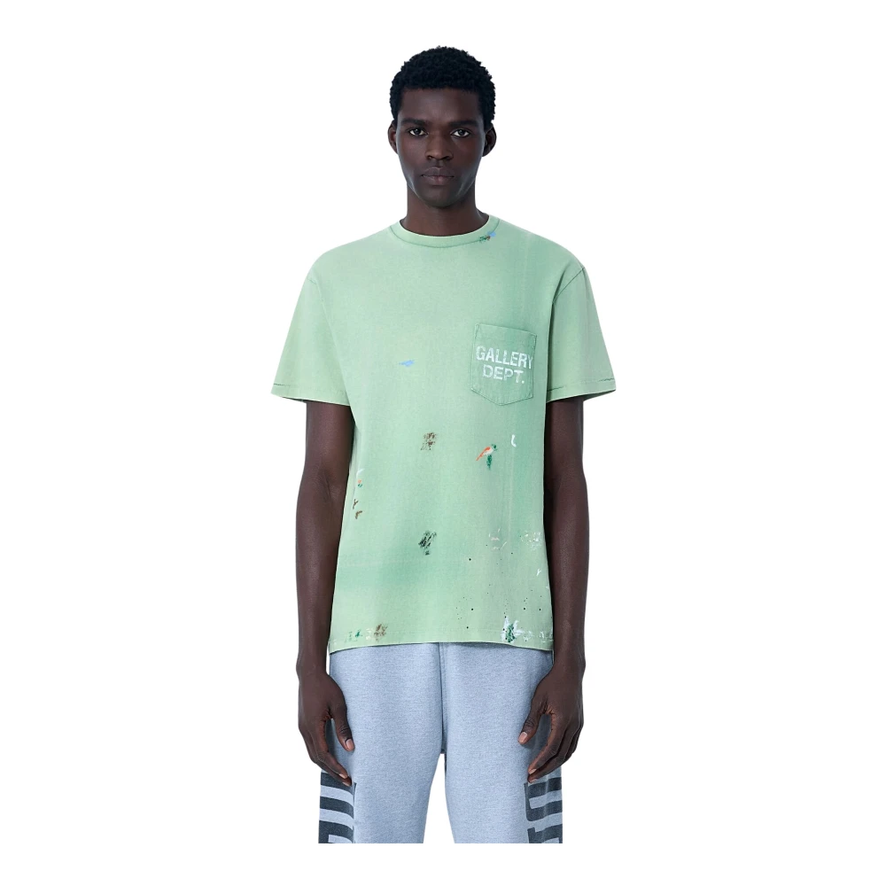 Gallery Dept. Green T-Shirts, Male, 2XL, Logo Motif T-Shirt