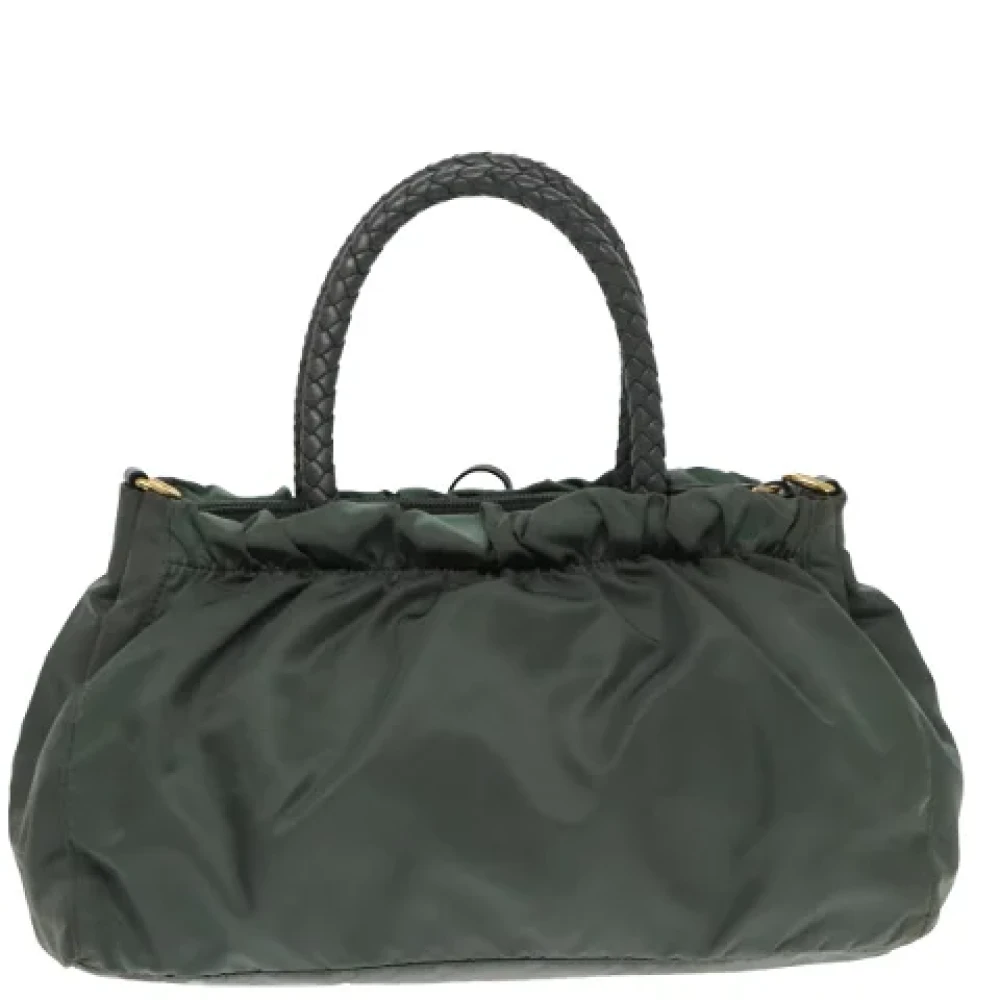 Prada Vintage Pre-owned Nylon handbags Green Dames