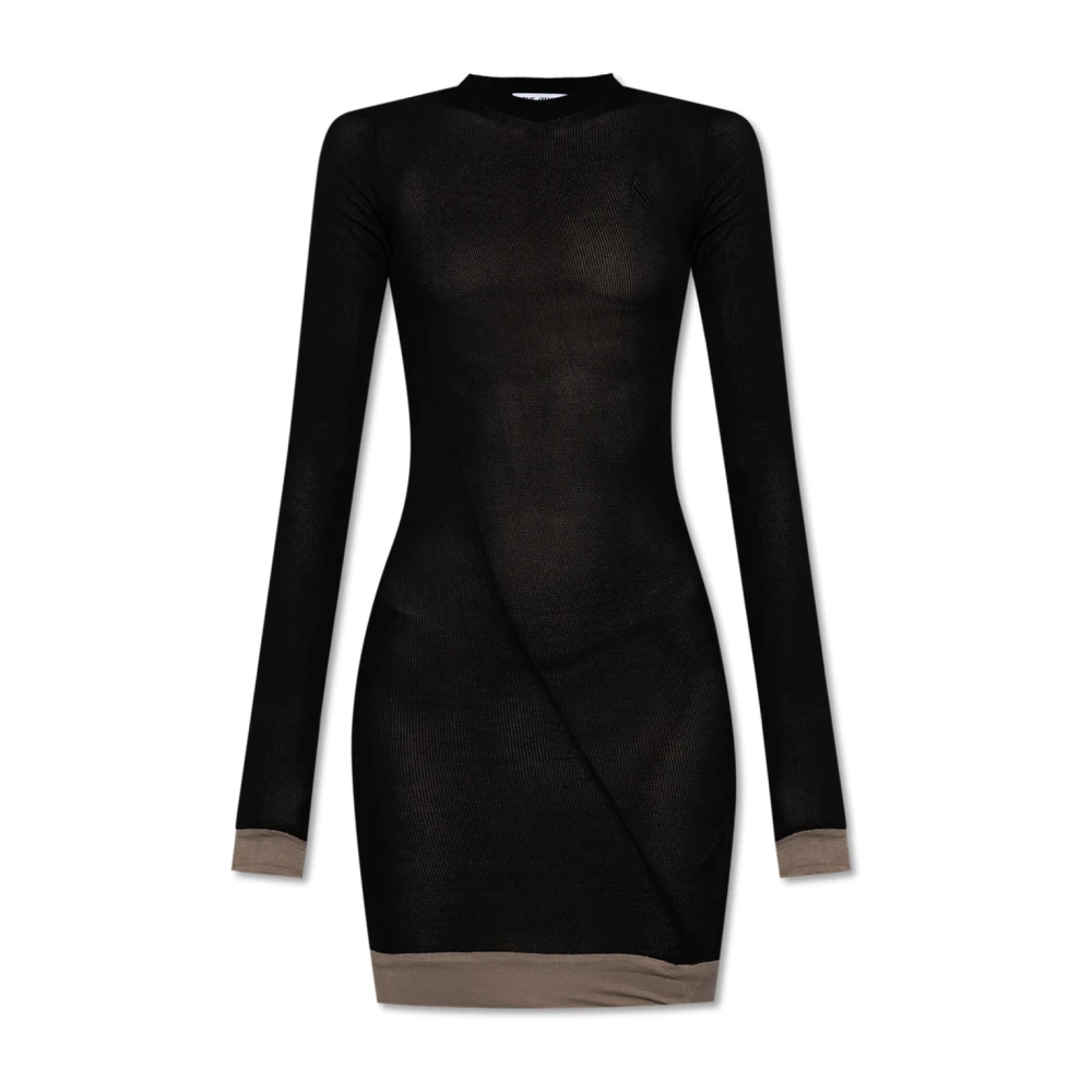 The Attico Geribbelde jurk Black Dames