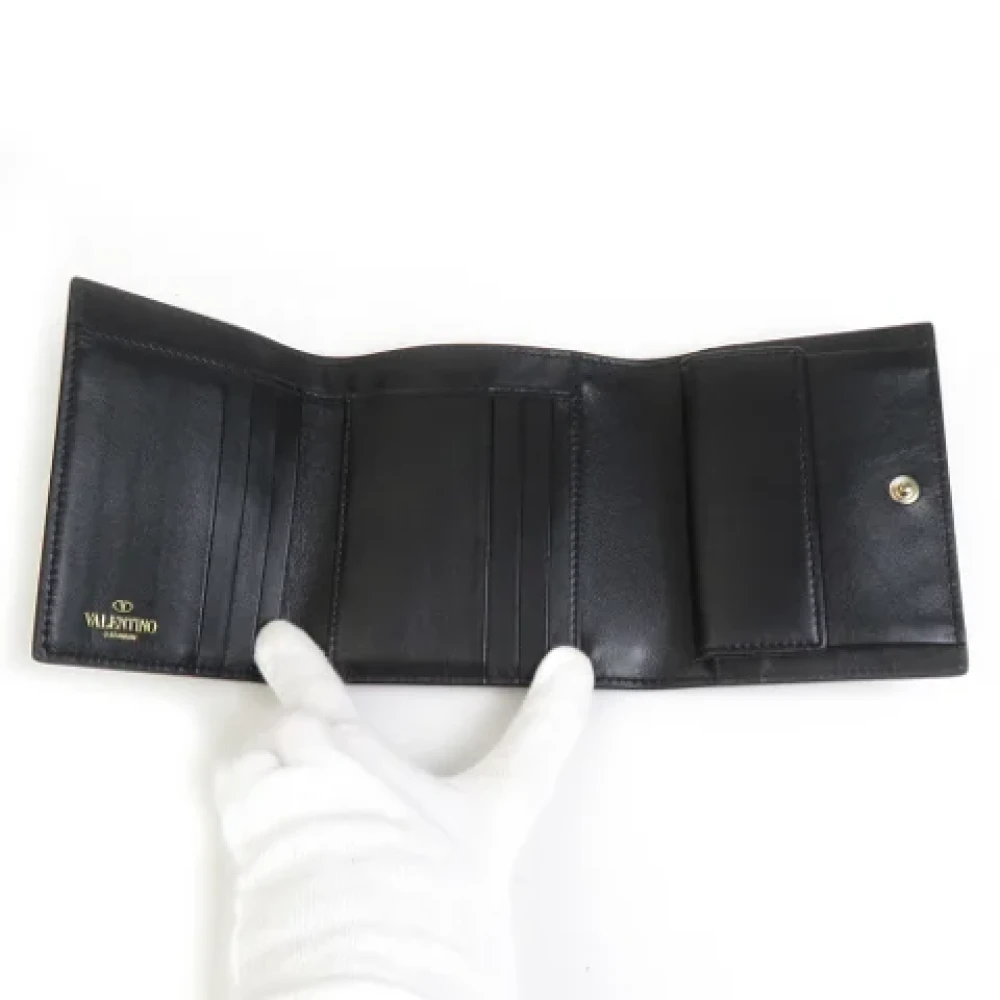 Valentino Vintage Pre-owned Leather wallets Black Dames