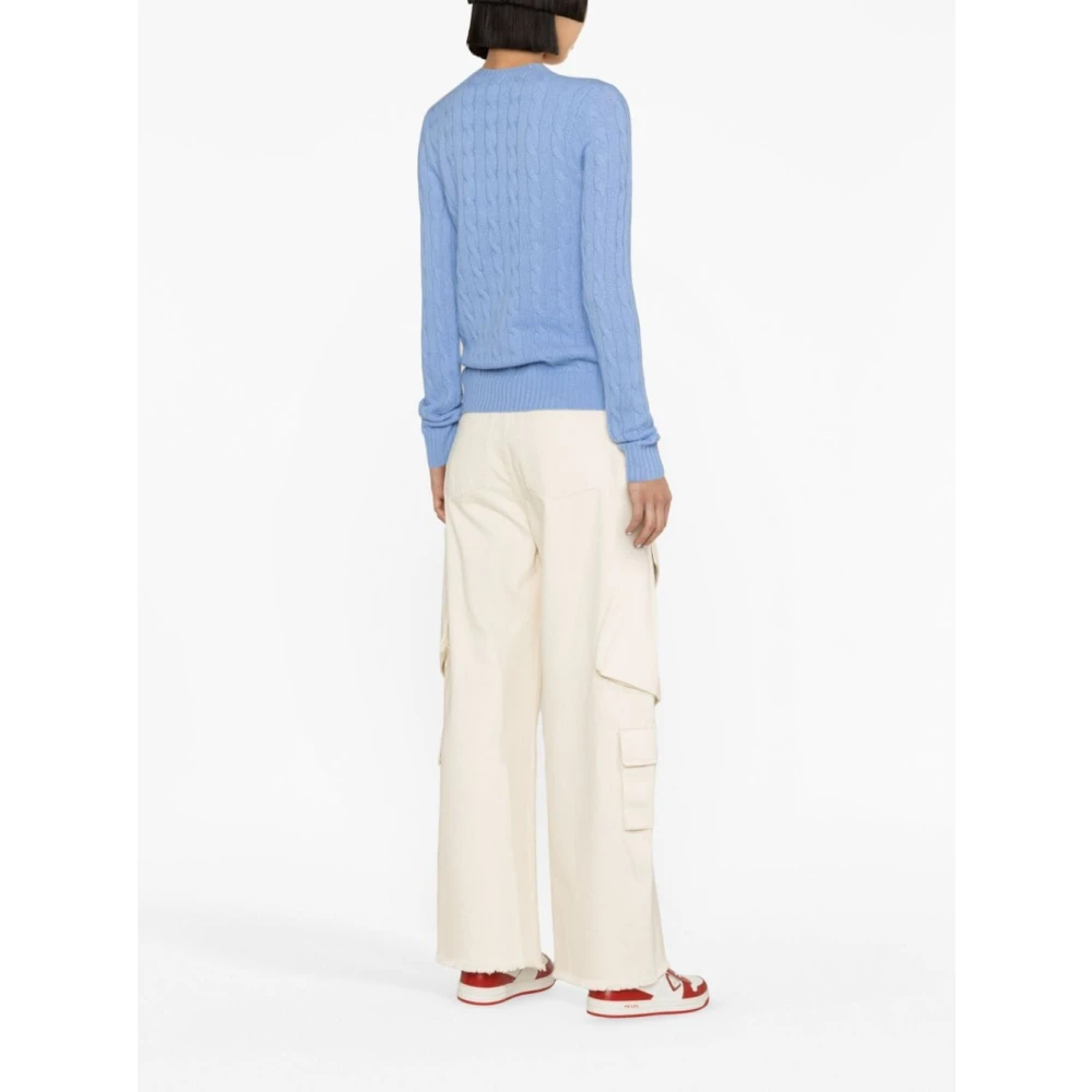 Polo Ralph Lauren Tijdloze Ronde Hals Gebreide Trui Blue Dames