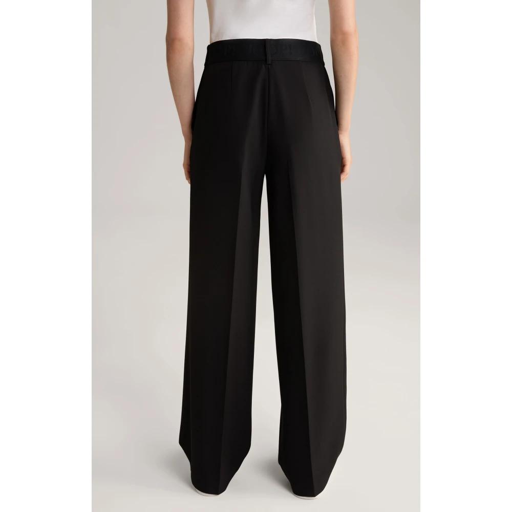 Joop! Zwarte rechte damesbroek met elastische tailleband Black Dames