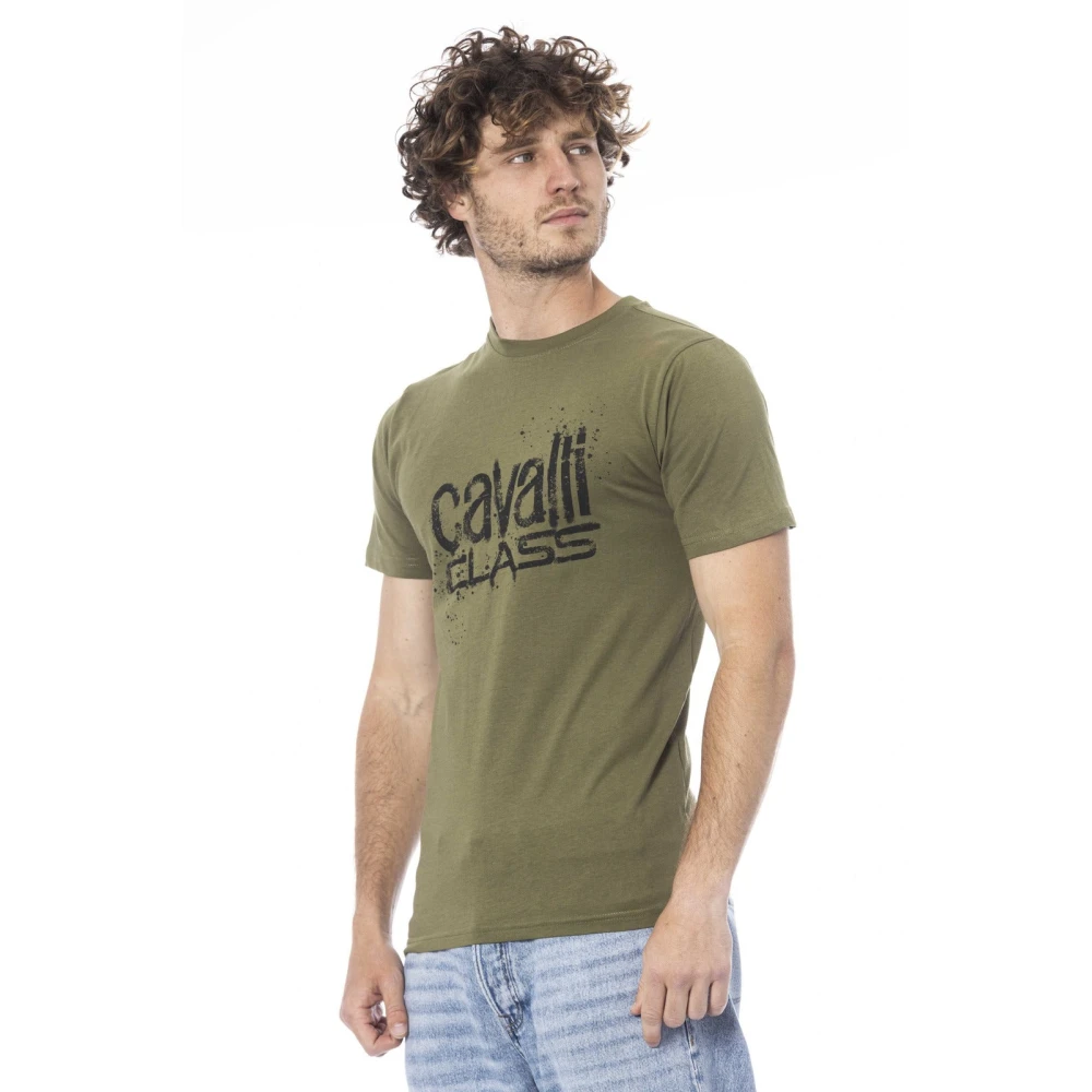 Cavalli Class Logo Print Korte Mouw T-shirt Green Heren