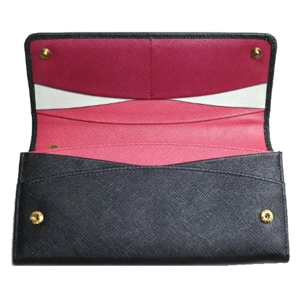 Prada Vintage Pre-owned Leather wallets Black Dames