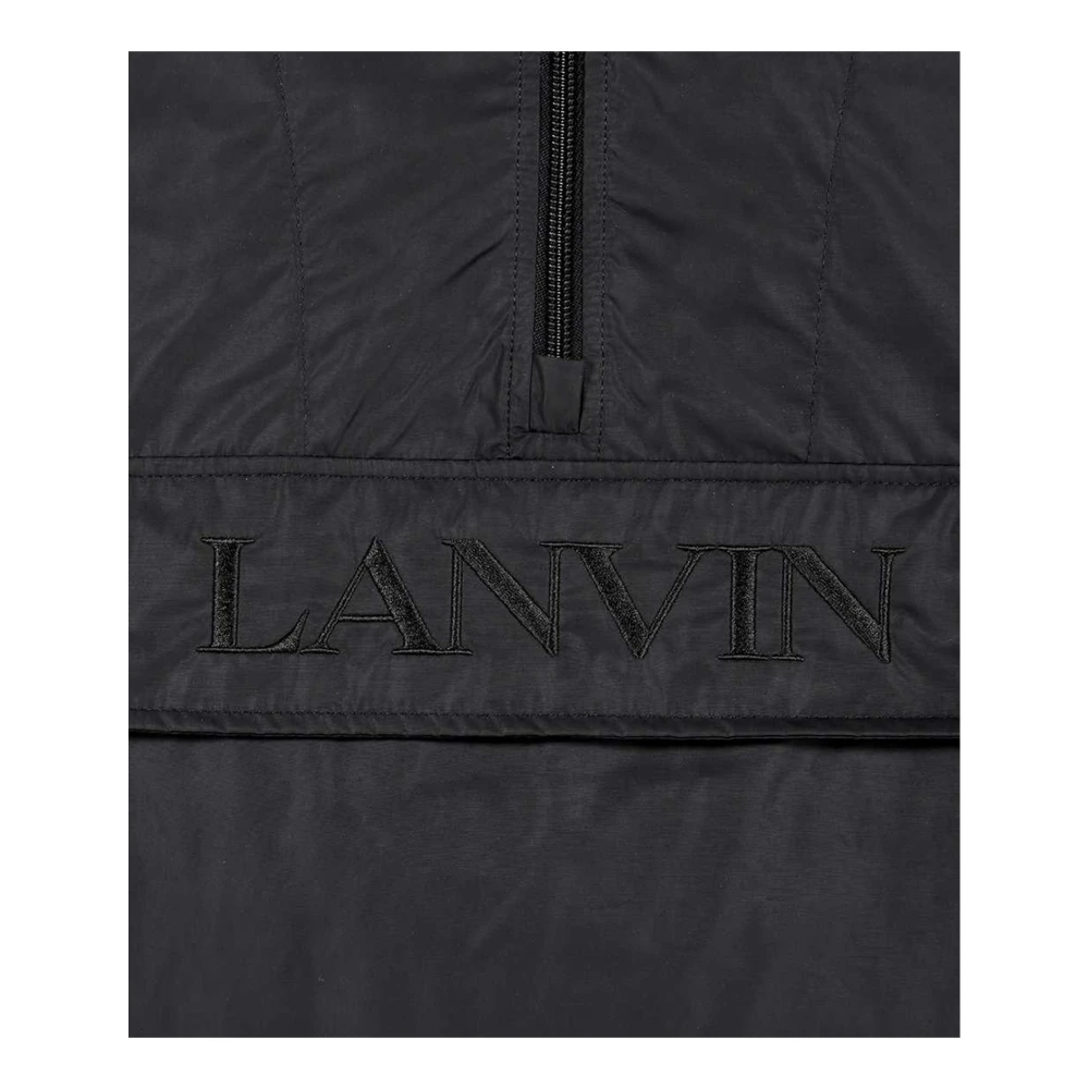 Lanvin Logo Windjack met Capuchon Black Heren