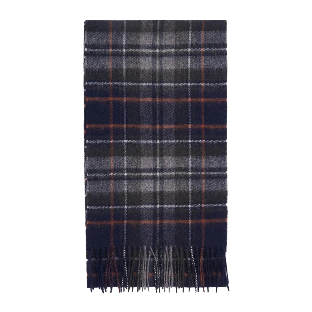 Barbour Men's Dark Check Tartan Scarf Navy/ Ginger