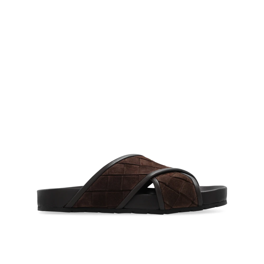 Bottega Veneta Men's Brown Sliders, 6 Uk, Tarik Criss Cross Sandal