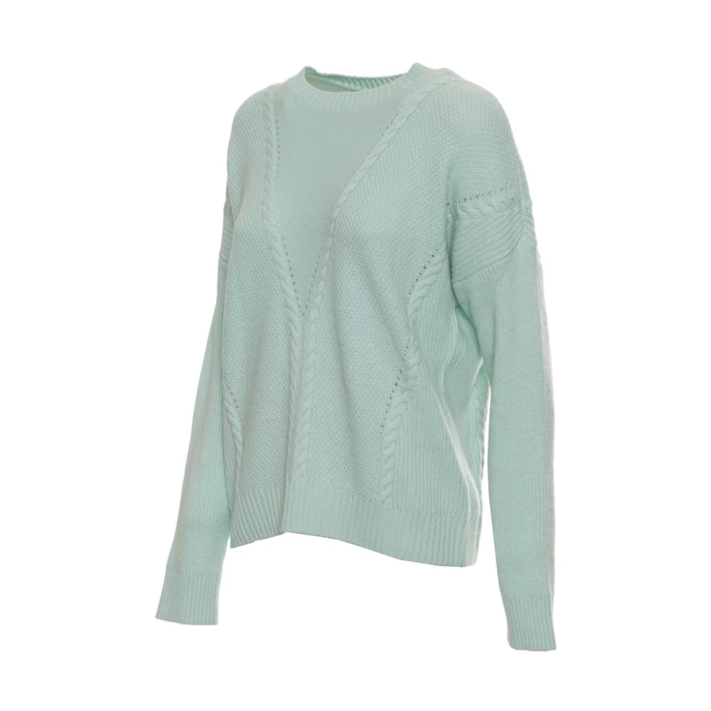 Twinset Groene Kabeltrui van Wol Blue Dames