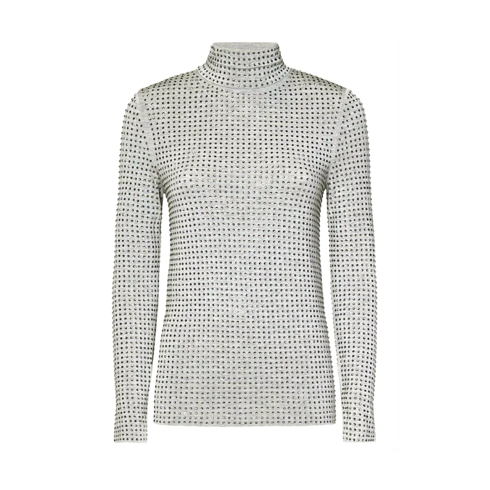 pinko Grijze Trui met Strass Gray Dames