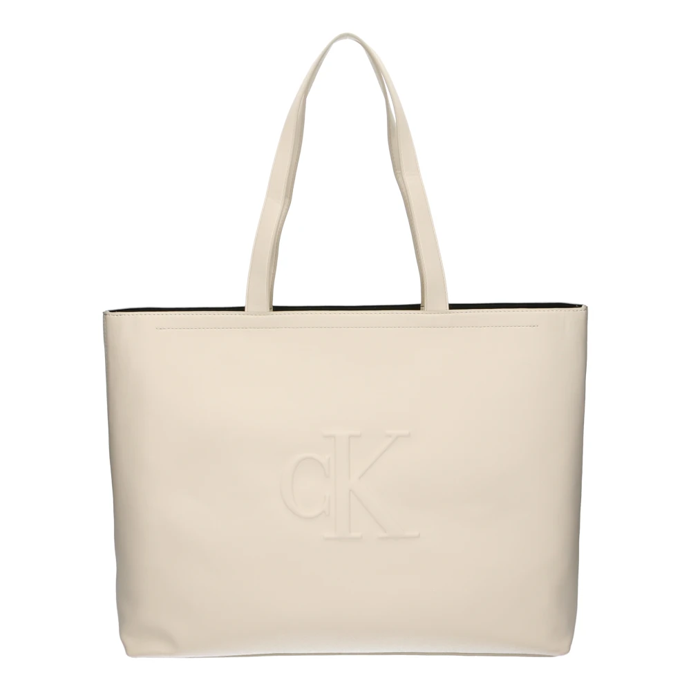 Calvin Klein Witte handtas met verstelbare schouderband Beige Dames